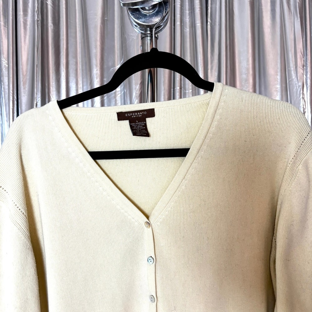 Covington Butter Yellow V-Neck Cardigan Sweater - Picture 2 of 6